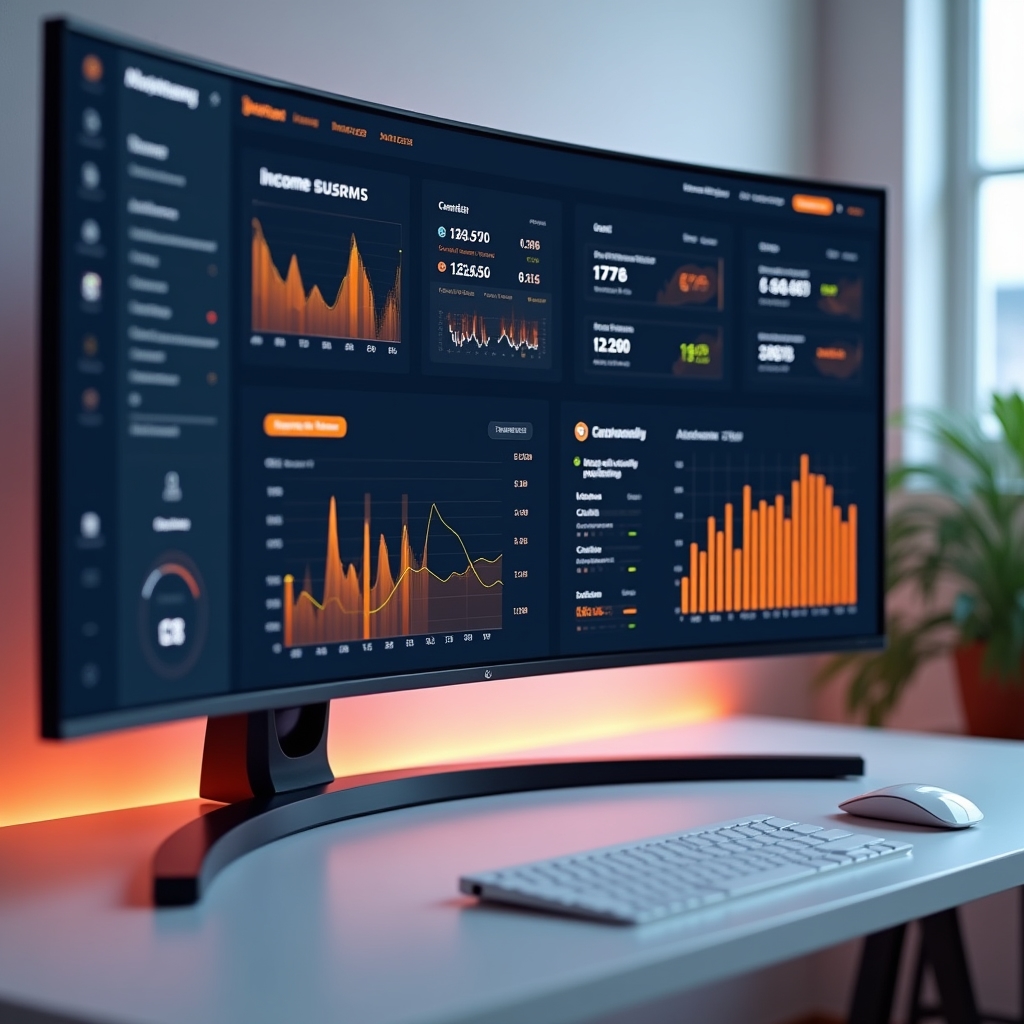 Close-up of financial tracking dashboard on a modern screen